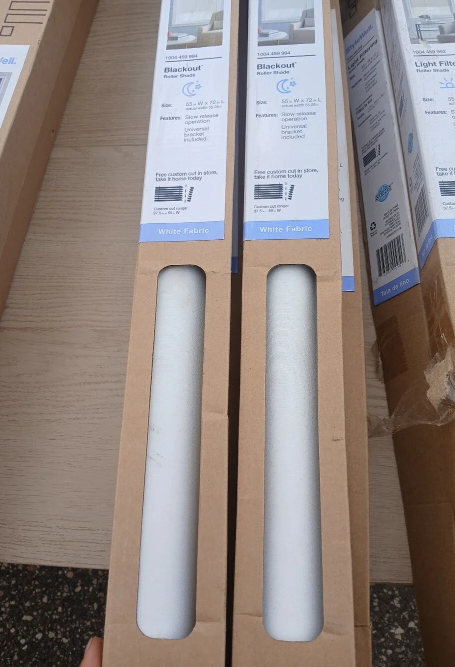 STYLEWE White Roller Shade Blackout Fabric - Packaged